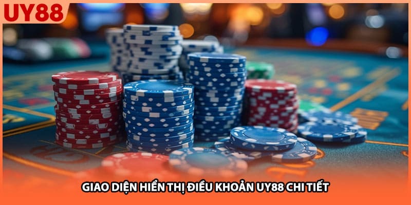 Giao diện hiển thị điều khoản UY88 chi tiết